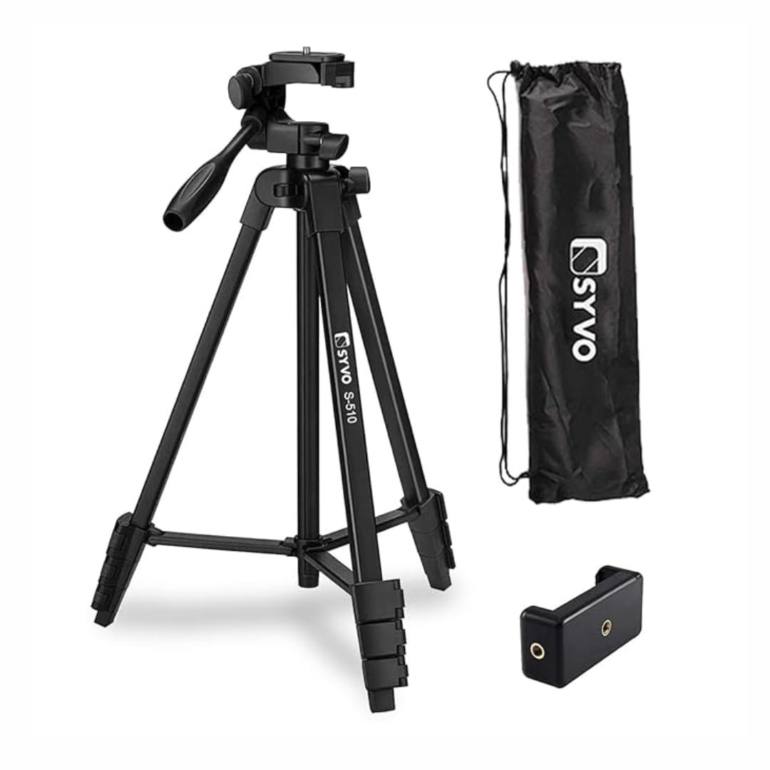 Syvo WT 3130 Aluminum Tripod (133 cm), Universal Lightweight Tripod with Mobile Phone Holder Mount & Carry Bag for All Smart Phones, Gopro, Cameras - Image 13