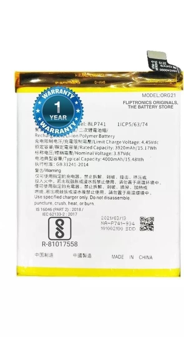 Original BLP721 Battery for Realme C2 / RMX1941 C2 2020/ C2s /Battery with 6 Month Warranty **** (B007) - Image 86