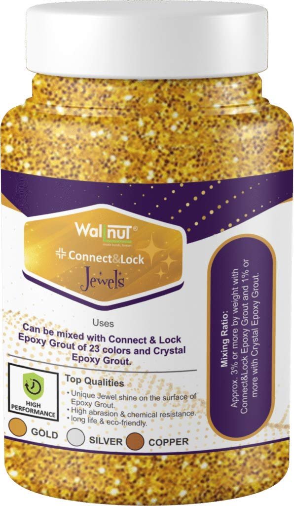 Jewels (Gold) for Epoxy Grout (100 Grm.) | Glitter for Epoxy Grout| Sparkle for Epoxy Grout | Glitter for Tile & Stone Joint | Sparkle for Tile & Stone Joint