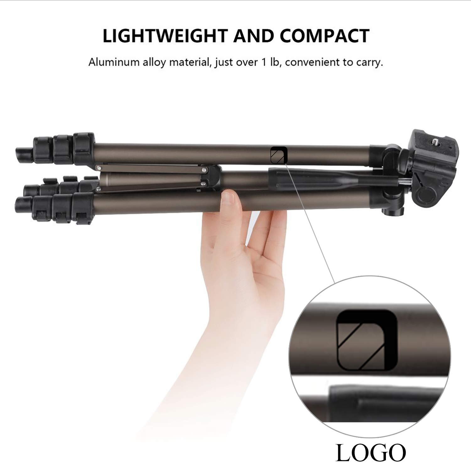 Syvo WT 3130 Aluminum Tripod (133 cm), Universal Lightweight Tripod with Mobile Phone Holder Mount & Carry Bag for All Smart Phones, Gopro, Cameras - Image 2