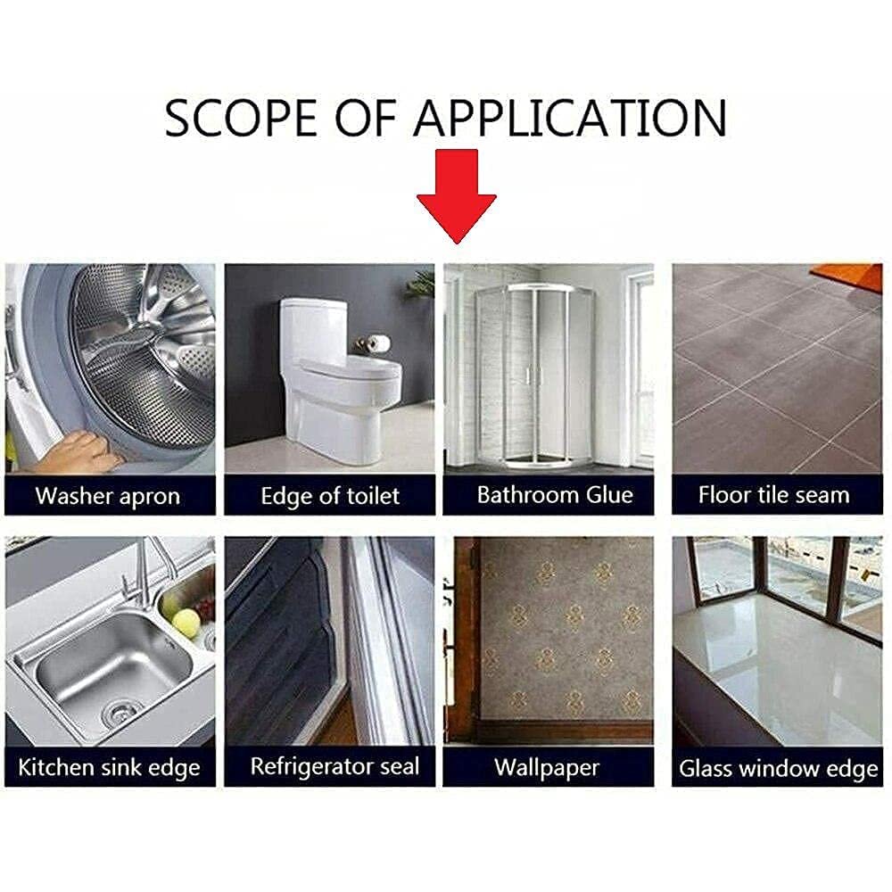 Waterproof Tile Gap/Crack/Grout Filler Water Resistant Silicone Sealant for DIY Home Sink Gaps Repair Tube (180 Ml White) - Image 2