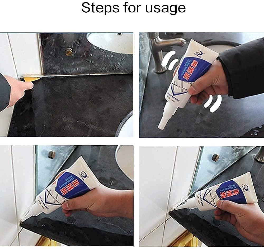 Waterproof Tile Gap/Crack/Grout Filler Water Resistant Silicone Sealant for DIY Home Sink Gaps Repair Tube (180 Ml White) - Image 4