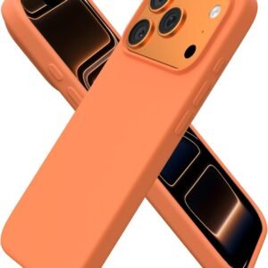 NAFS Compatible with iPhone 17 Pro Case 6.9", Slim Liquid Silicone 3 Layers Soft Gel Rubber Shockproof Protective Cover with Anti-Scratch... (Orange)