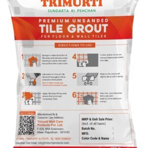 Trimurti Premium Tile Grout 1KG | Sandy Beige | Ready to Use Grout for Wall & Floor Tiles | Hard & Durable Finish | Crack Resistant, Waterproof Tile Filler for Strong Joints & Elegant Finish
