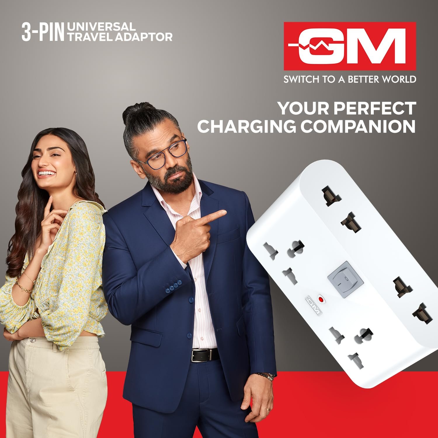 GM 3019 3 Pin Universal Multi Plug Travel Adaptor with 6 AMP for Home Applications, Computers, Laptops - Image 3