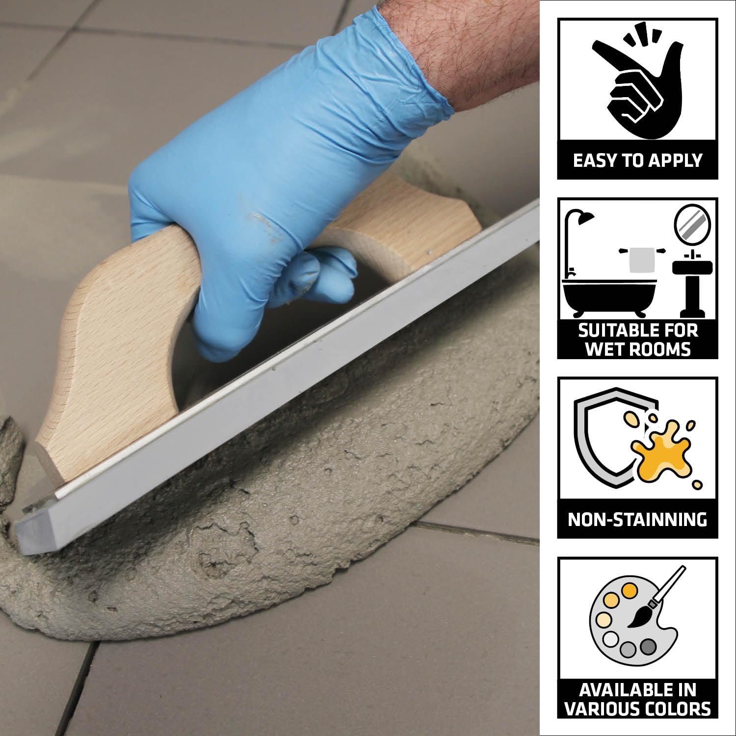 SIKA - SikaCeram 888 Tile Grout EP - Coloured tile grout and tile adhesive - Water cleanable and chemical resistant - Stainless and colourfast - Pure white - 1kg - Image 2