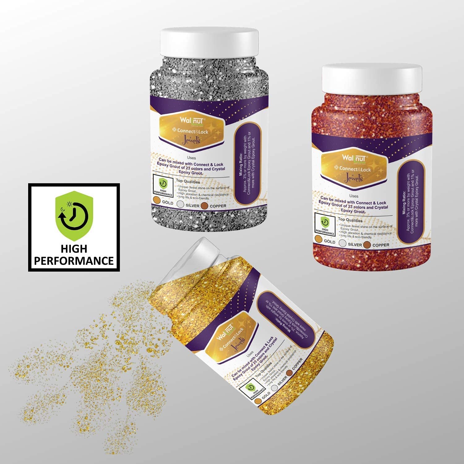 Jewels (Gold) for Epoxy Grout (100 Grm.) | Glitter for Epoxy Grout| Sparkle for Epoxy Grout | Glitter for Tile & Stone Joint | Sparkle for Tile & Stone Joint - Image 3