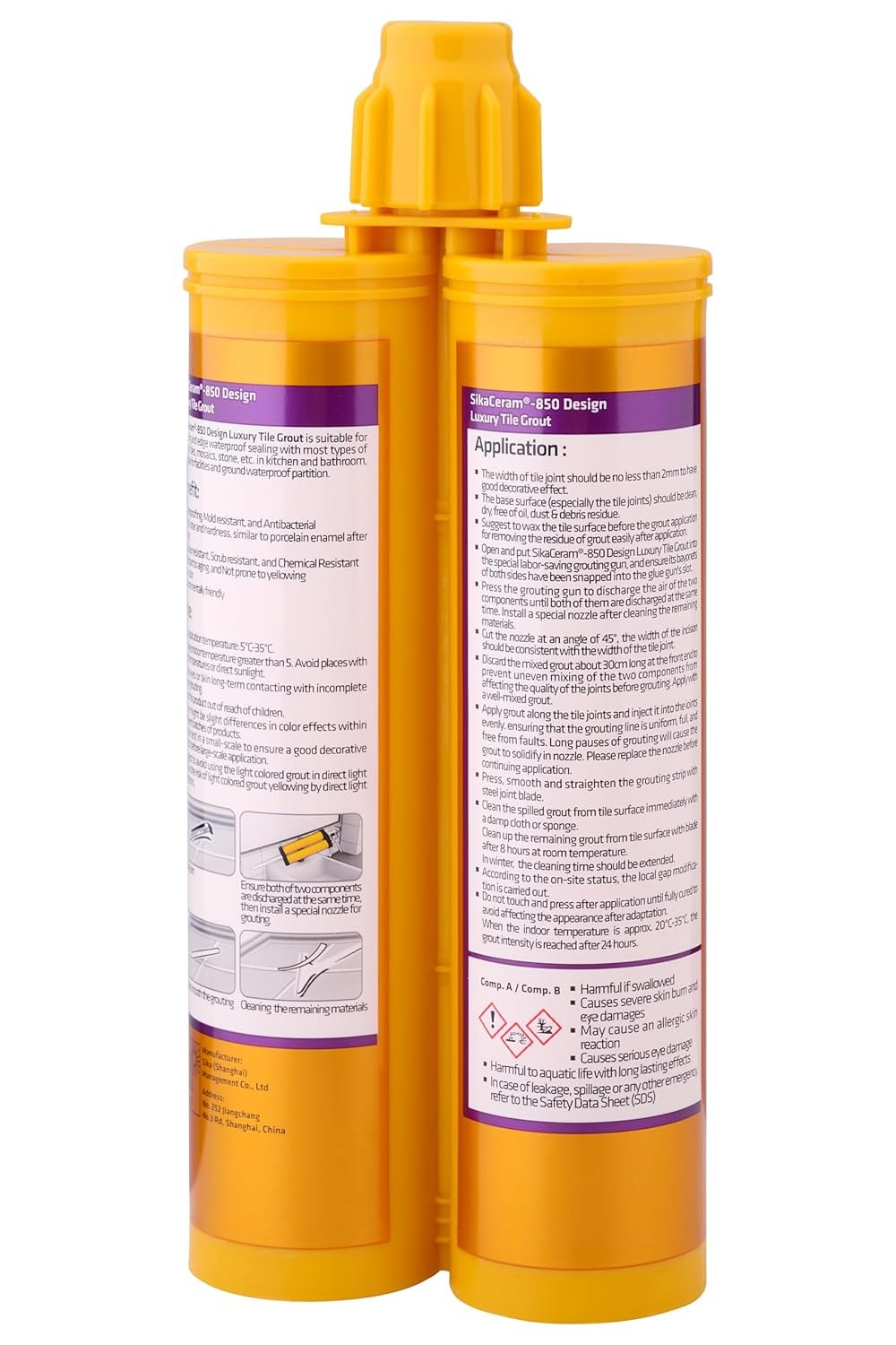 SIKA - Tile Grout - SikaCeram 850 Design - Warm White - Epoxy floor and wall tile coloured grout for joint 2-15mm inside - 420g - Image 3