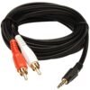 3.5mm to 2-Male RCA Adapter Cable (1.5 Meter) – AUX to RCA Audio Connector for Stereo, Speaker, TV & Audio Devices – Gold-Plated Plugs for Clear Sound Transmission